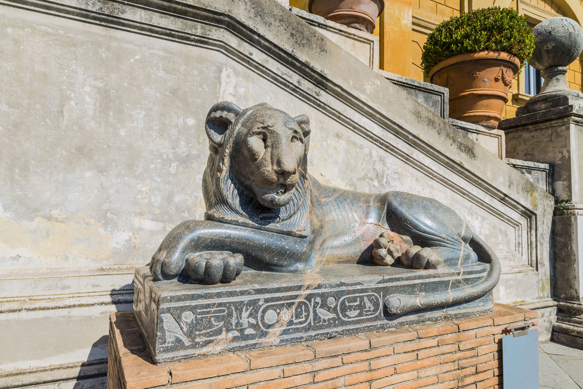 One of the many Egyptian animal statues to be seen at the Vatican City in Rome. Egypt art Vatican City