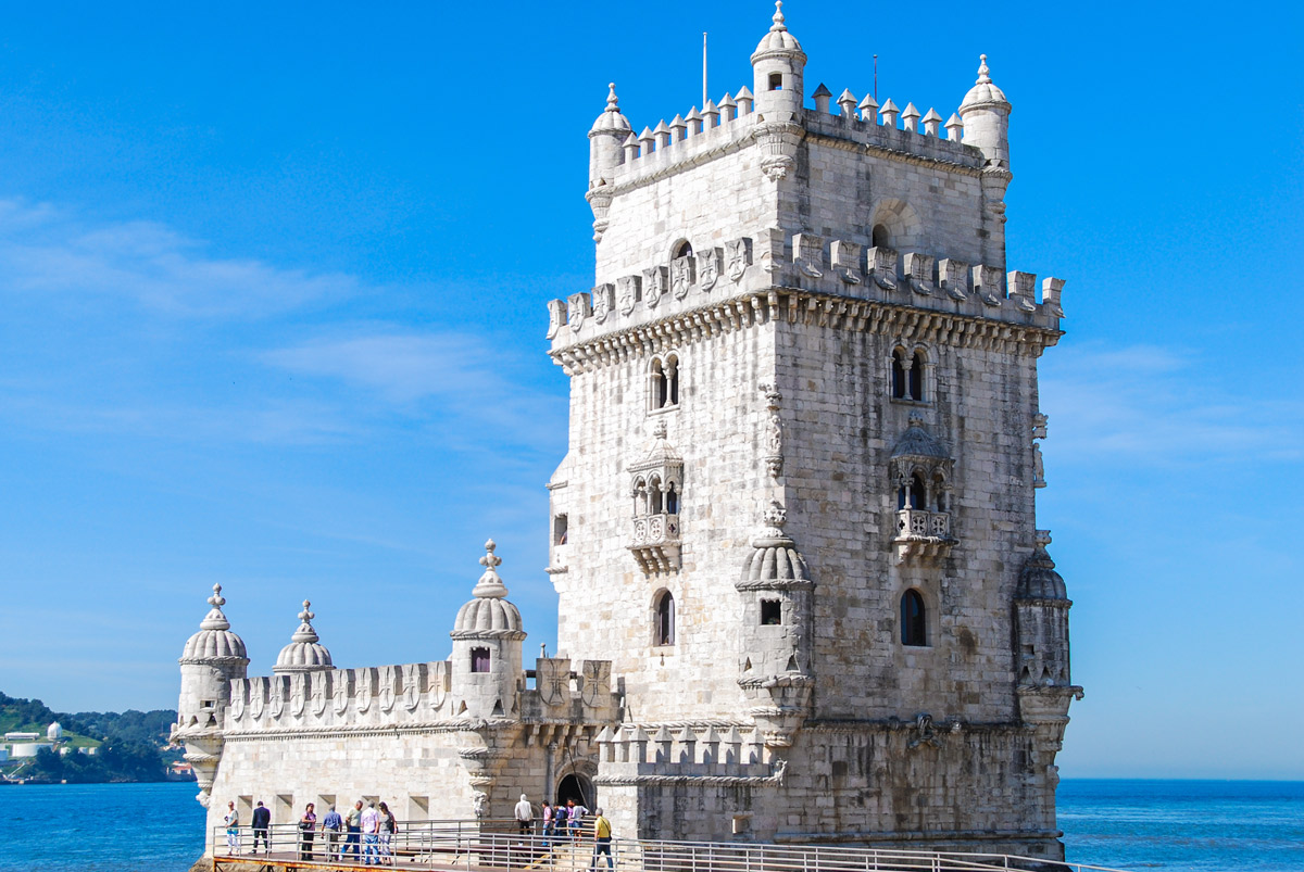 Belém Tower on the Tagus River waterfront in Lisbon, Portugal