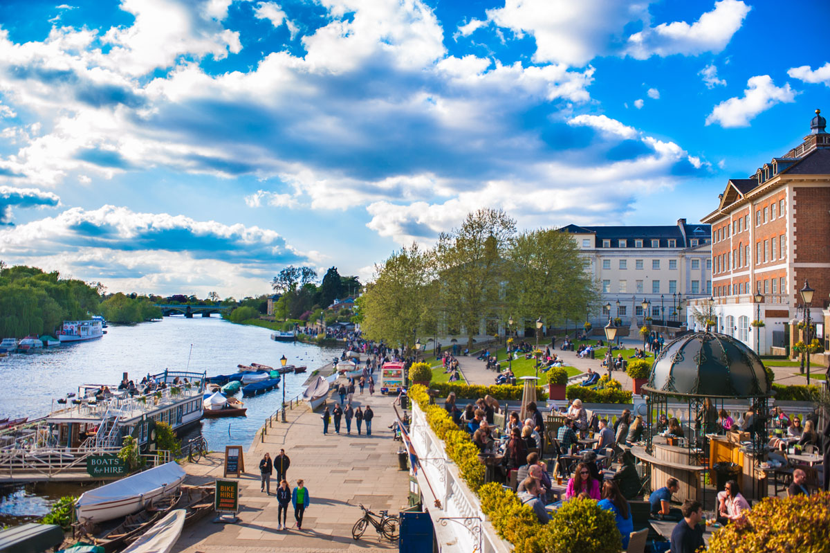 Beautiful, sunny weather in London, England