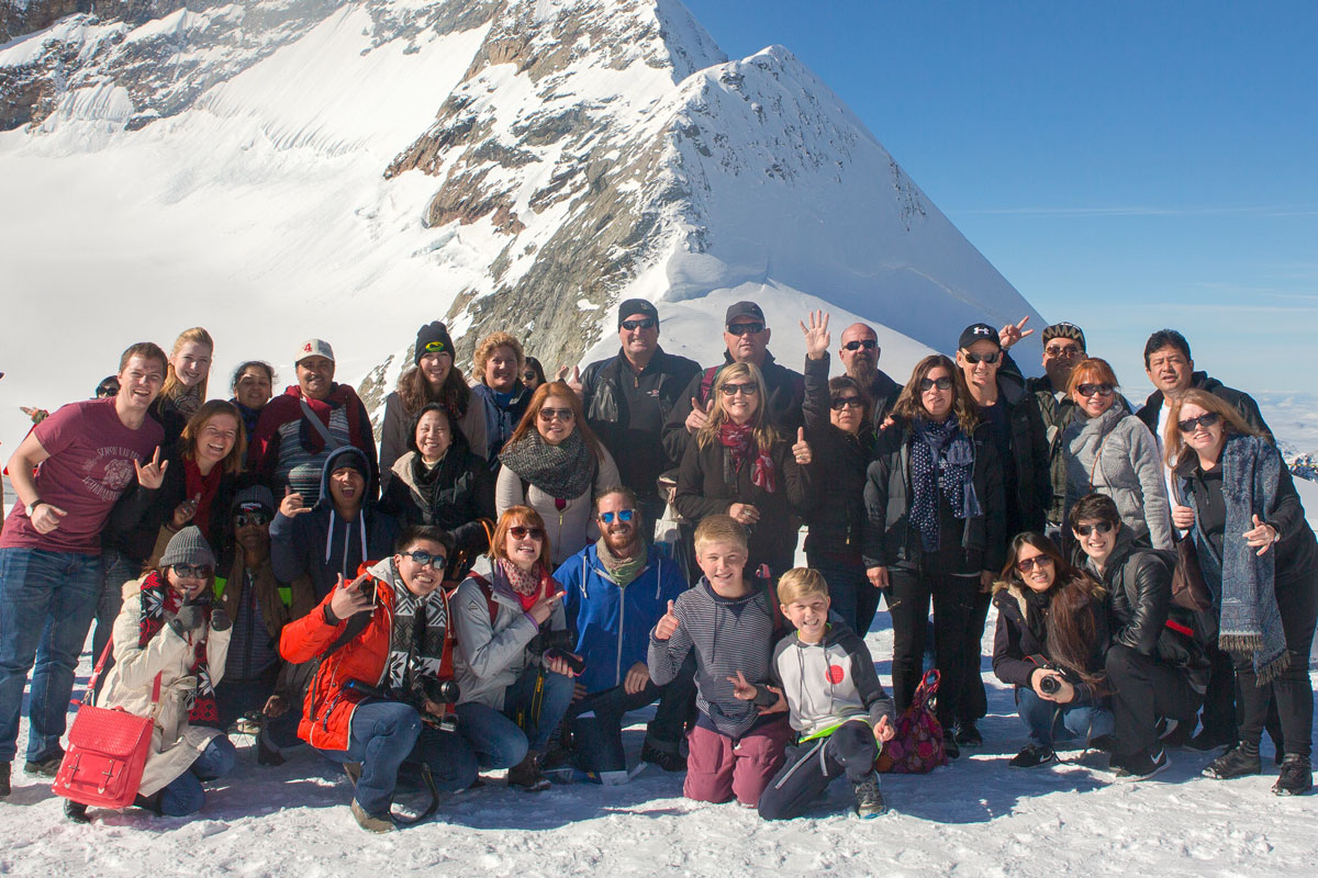 One of our group tours enjoying their time in the Swiss Alps