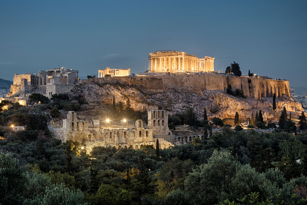 Famous Acropolis Hill, main landmark of Athens