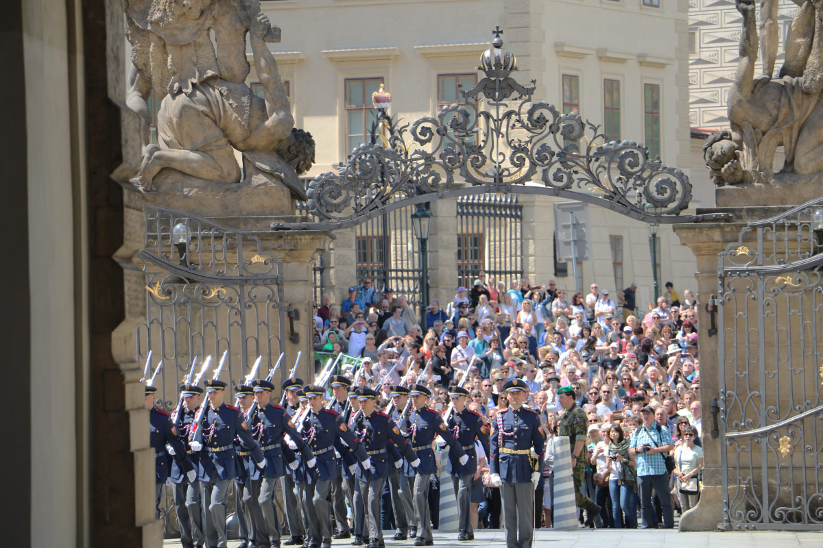 changing of the guard in prague, czech republic