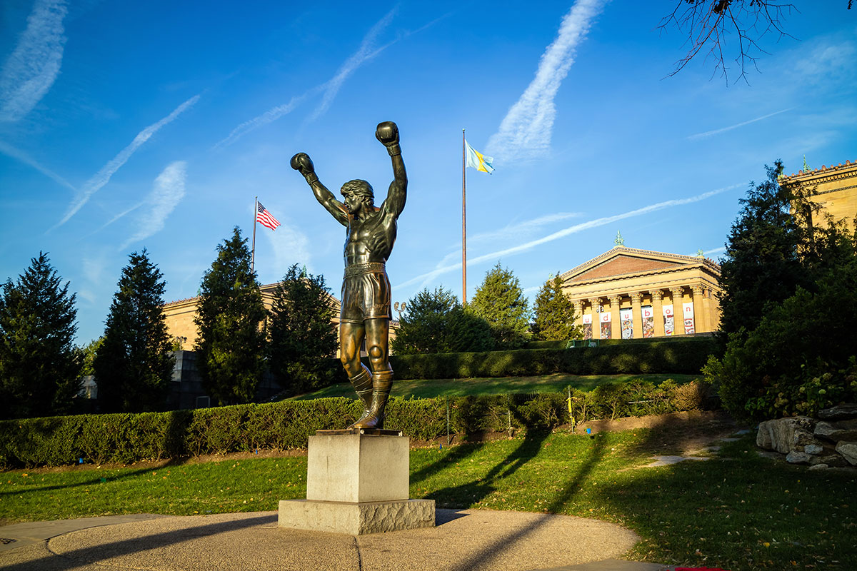 rocky statue in USA - expat explore