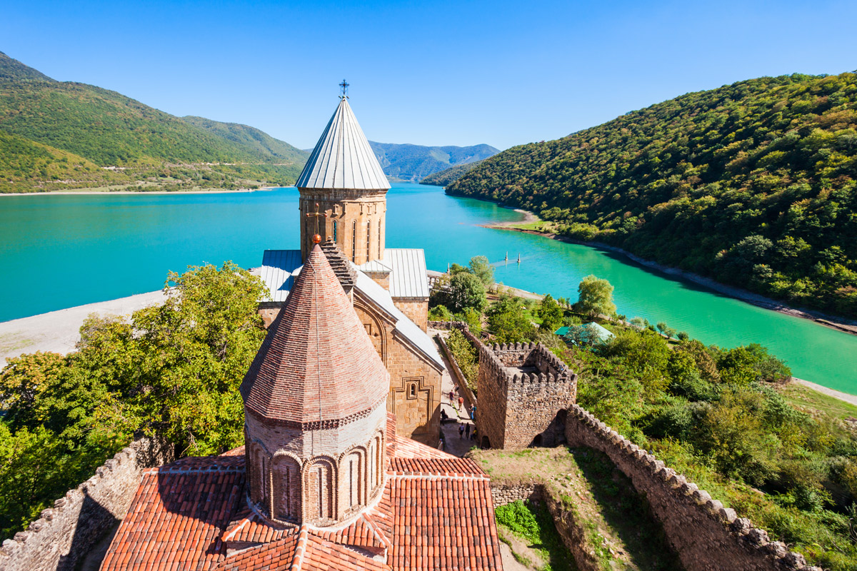 Ananuri is a castle complex on the Aragvi River in Georgia.