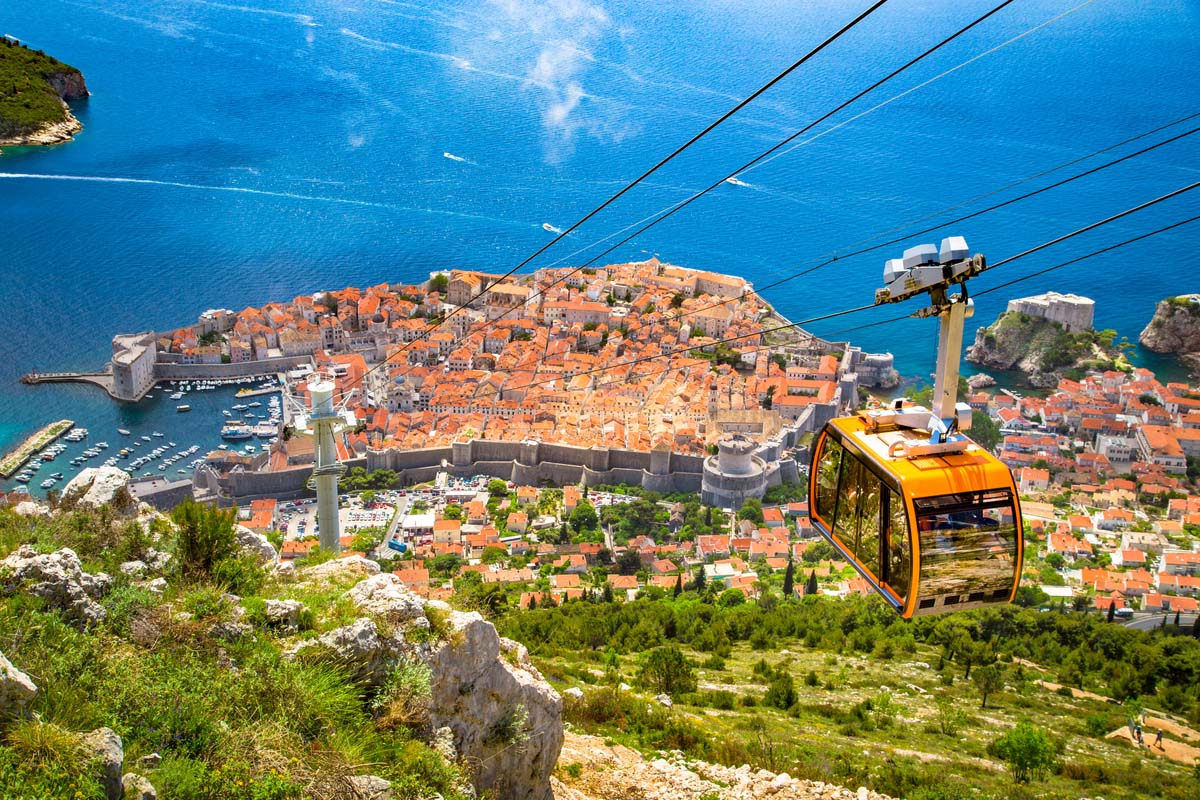 An aerial view of the famous Old Town in Dubrovnik
