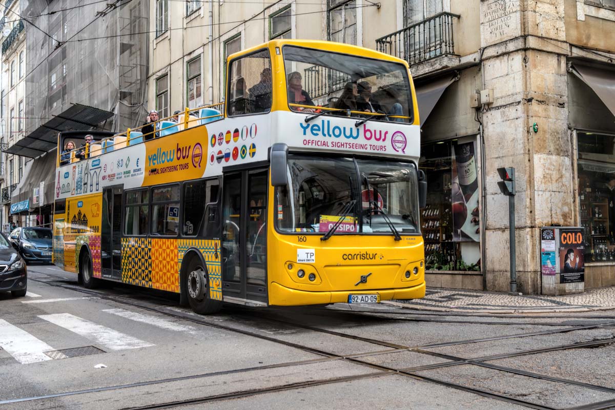 Hop-on hop-off bus in Lisbon
