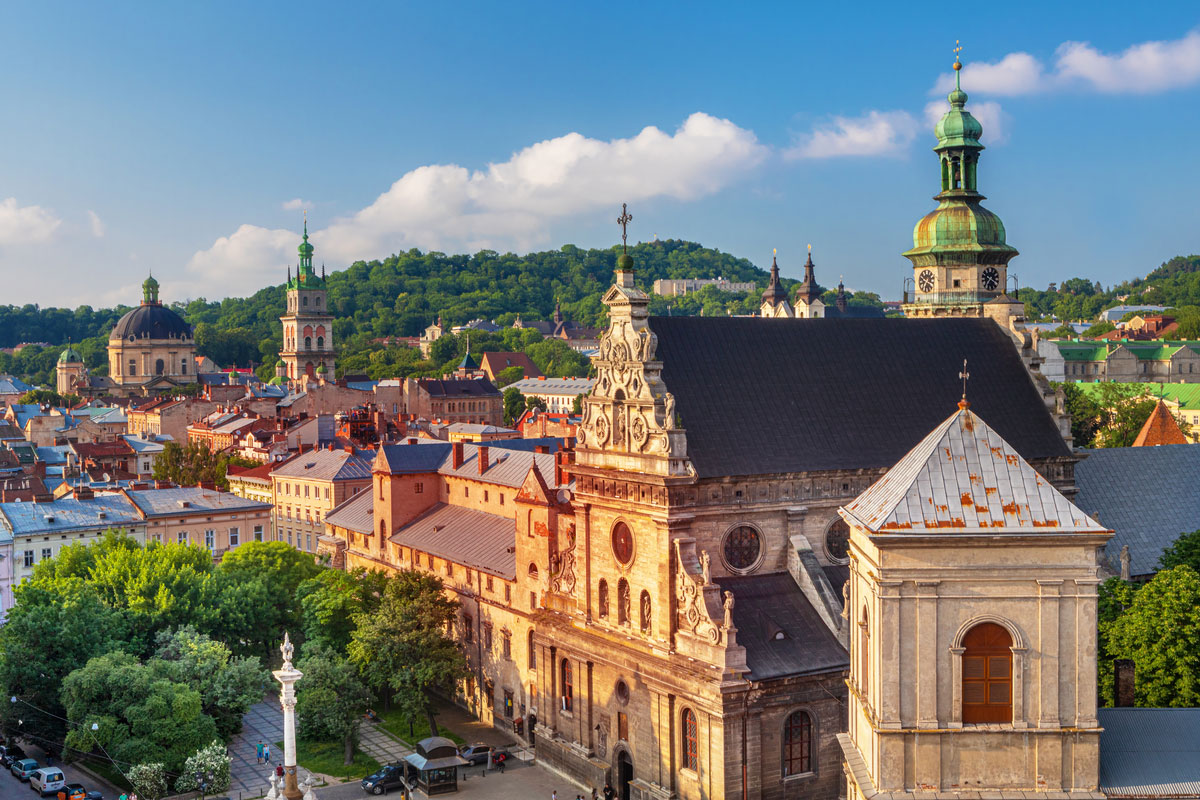 The historical Old Town of Lviv