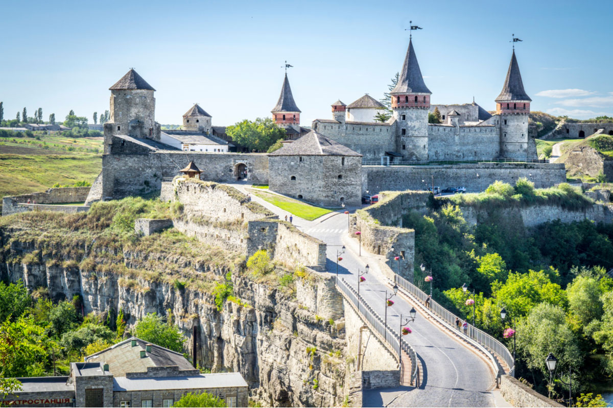 Kamianets Podilskyi medieval castle in Ukraine
