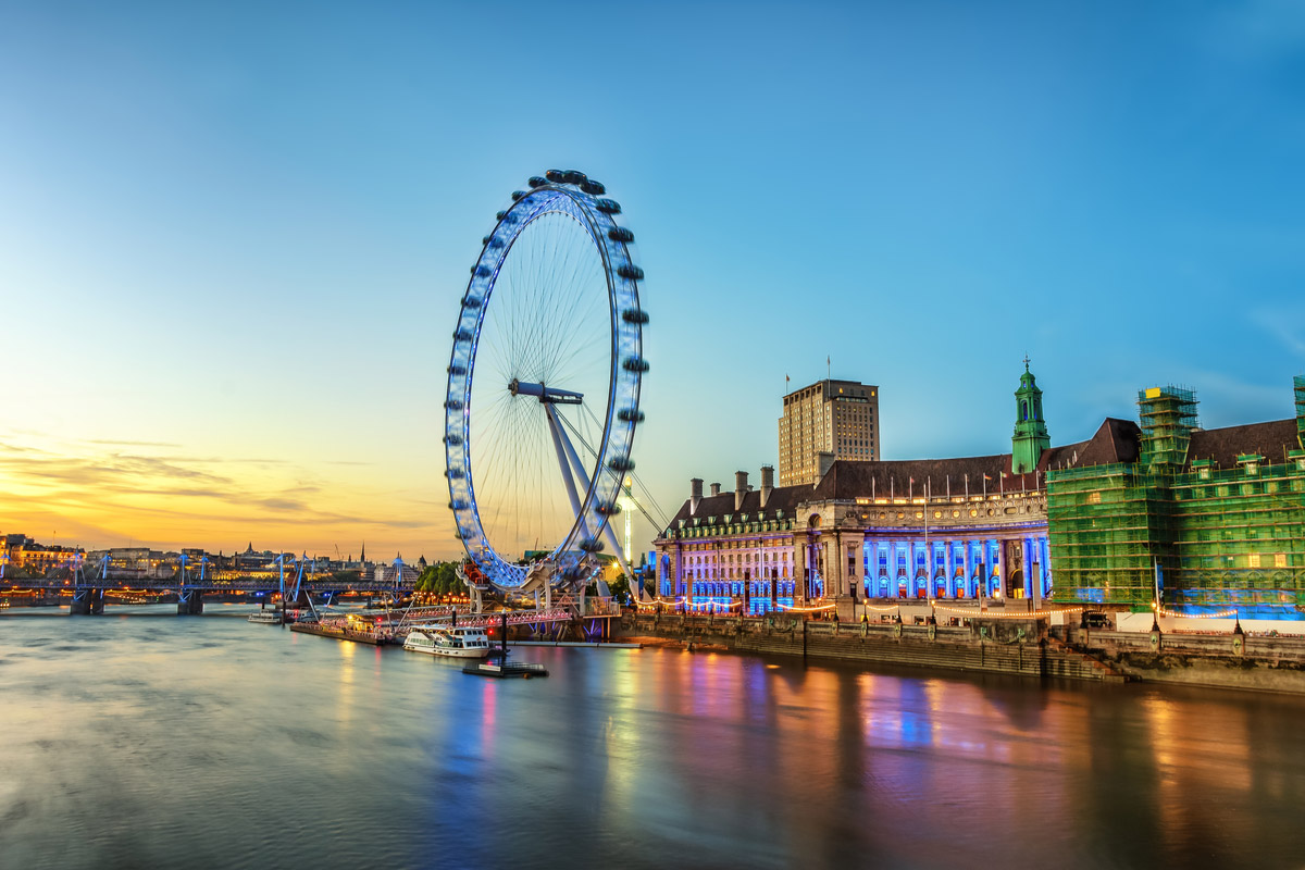The London Eye on the South Bank of the River Thames
