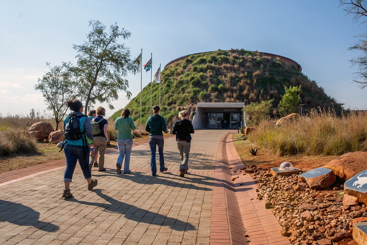 Tourists visiting the Cradle of Humankind in South Africa