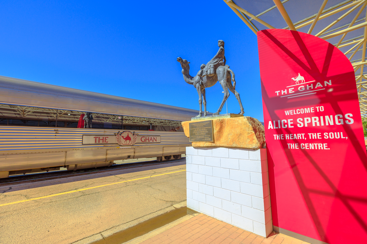 Alice Springs train station The Ghan stop Australia railway journeys