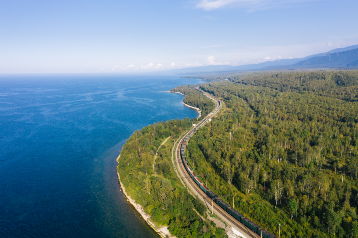 View of Trans-Siberian railway Russia railway journeys