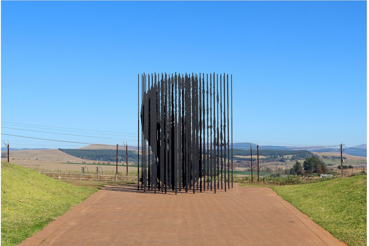 Art installation of Nelson Mandela at the Nelson Mandela Capture Site in Howick South Africa Freedom Day