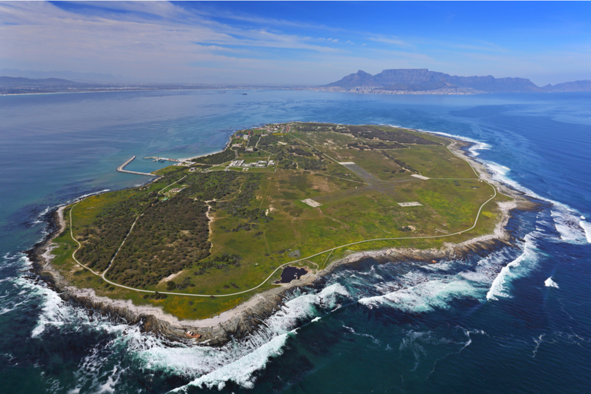 Aerial view of Robben Island Freedom Day