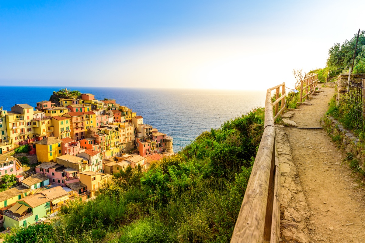 Footpath in Cinque Terre, Italy, spring walks