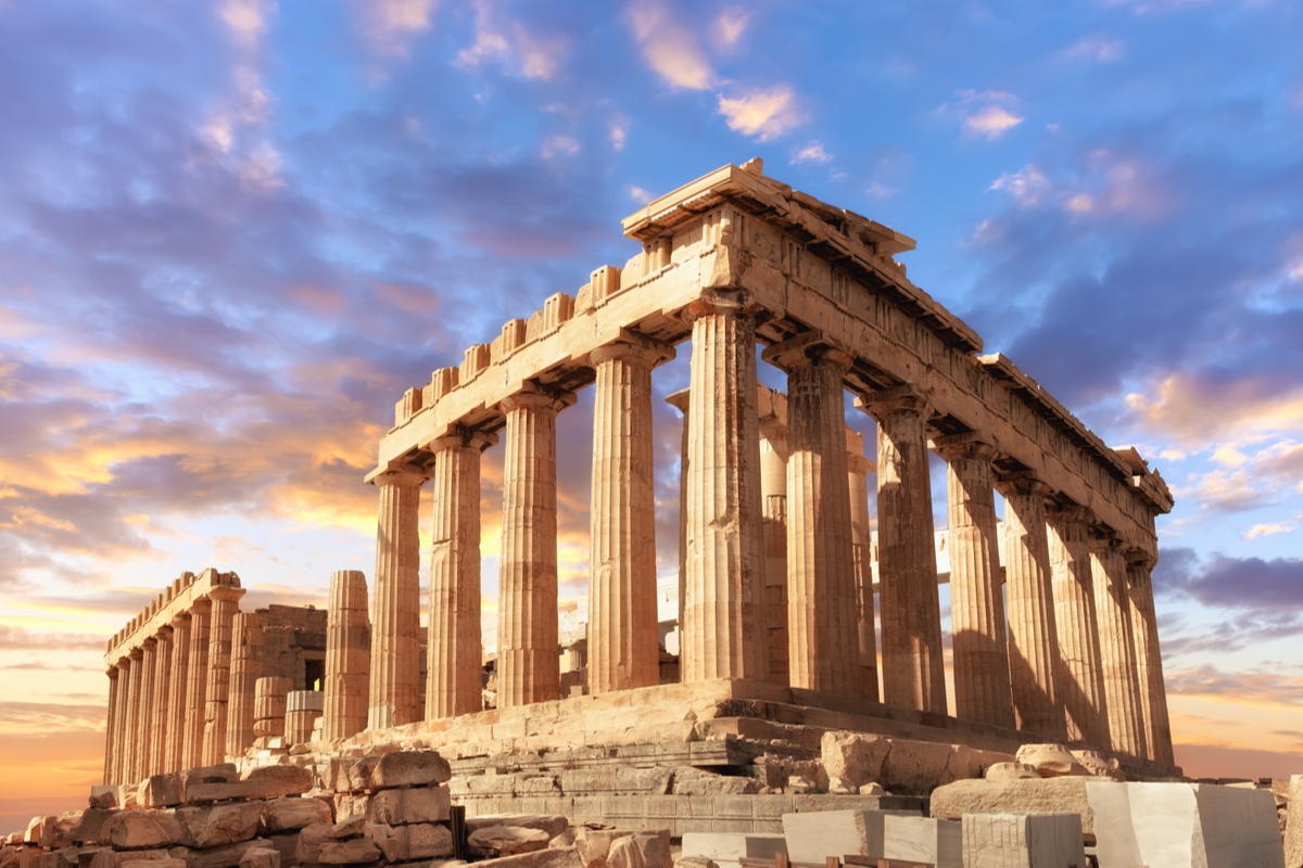 The Parthenon at the Acropolis in Athens, Greece, World Heritage Site