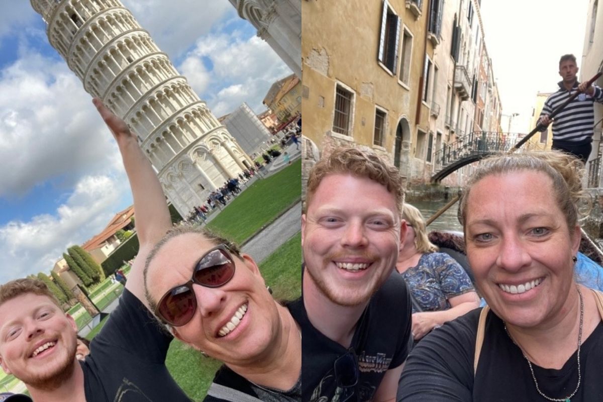 Sarah Boer, Mother-son travel story, Italy
