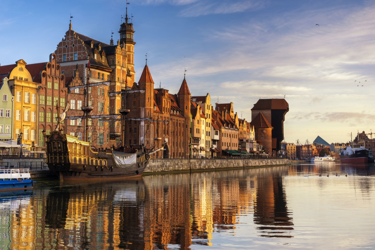 Gdansk Harbour featuring "The Crane" Poland destinations