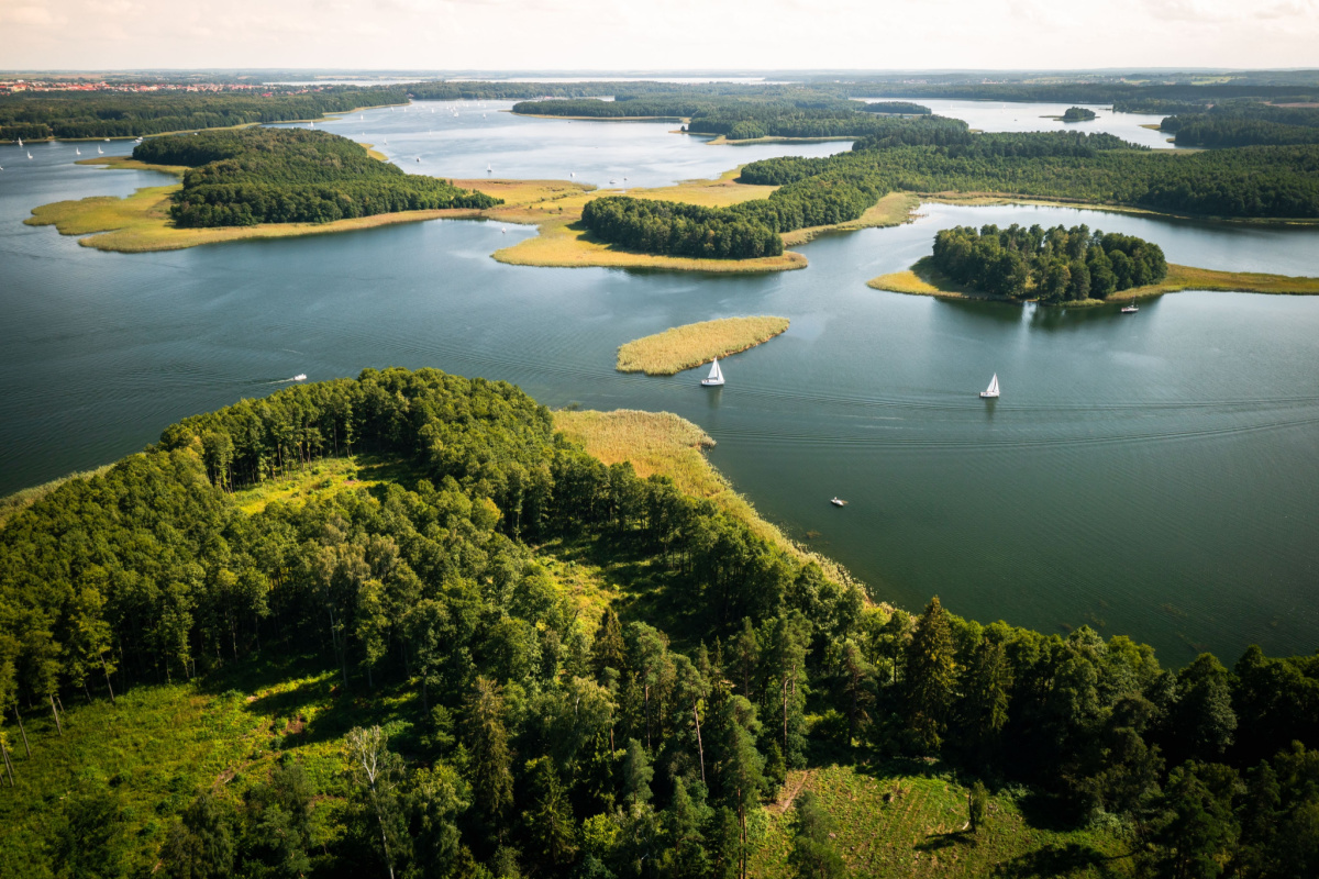 Aerial view of the Masurian Lake District. Poland destinations
