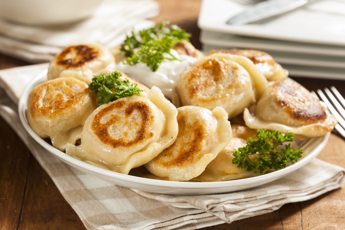Plate of pierogi, traditional Polish dish. Poland destinations