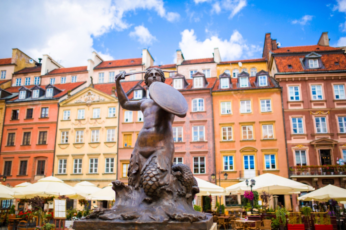 The Mermaid of Warsaw statue Poland destinations