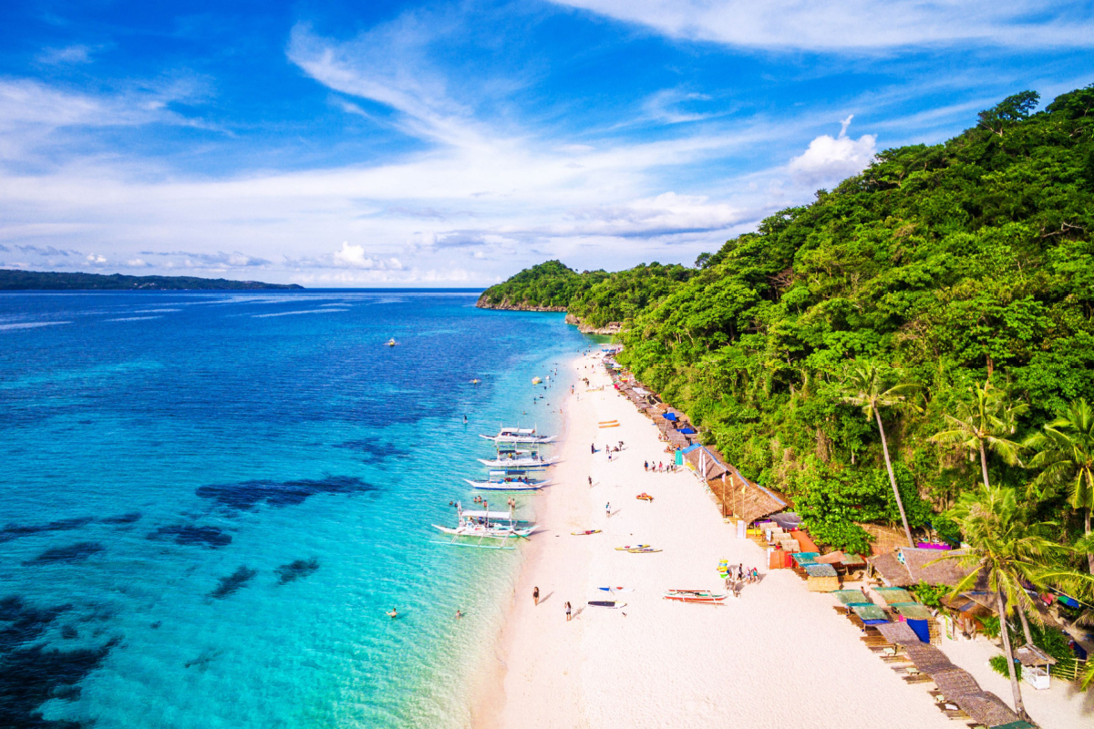 Aeiral view of Boracay Island in the Philippines, World Kindness Day