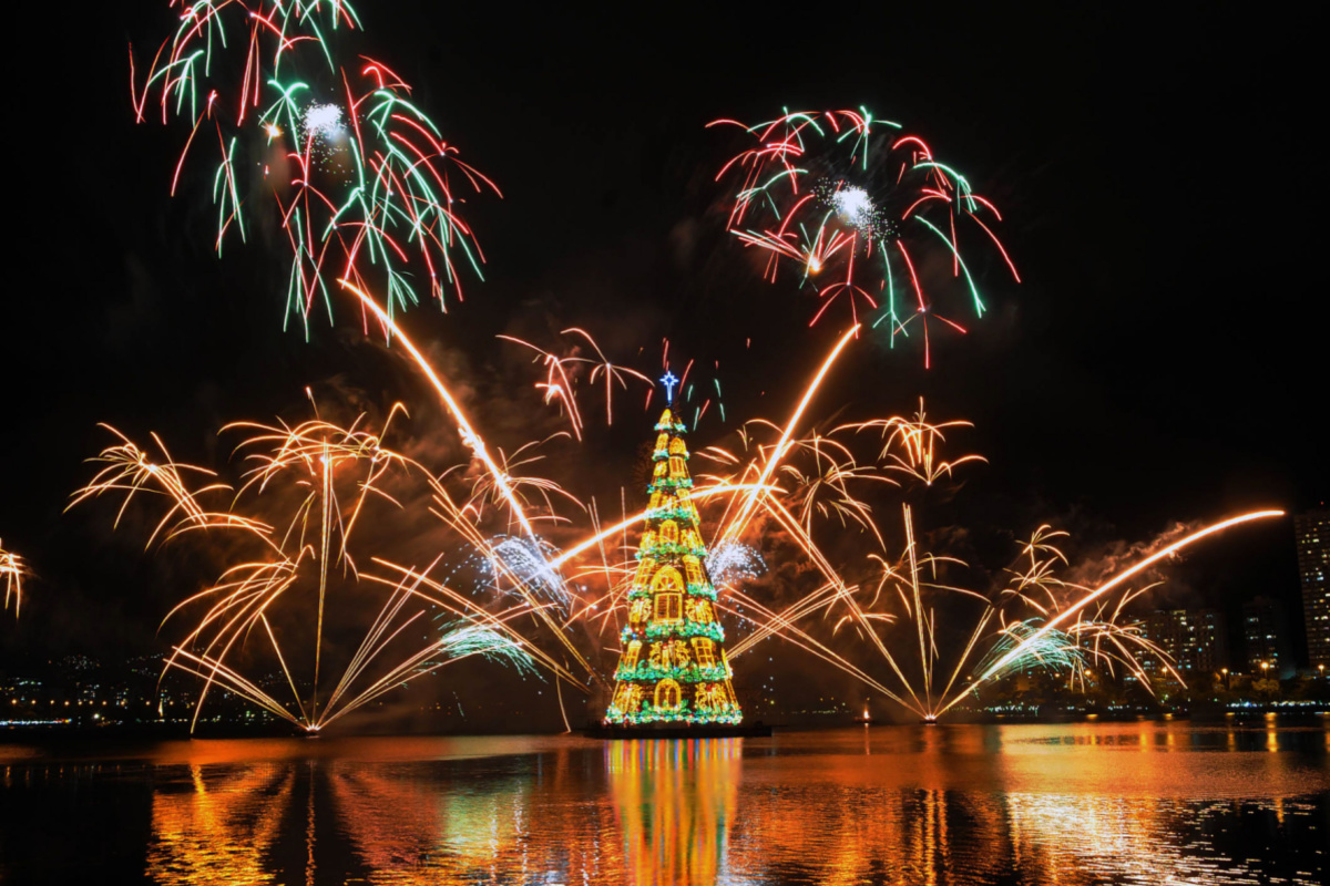 Christmas lights in Rio de Janeiro, Brazil, South America