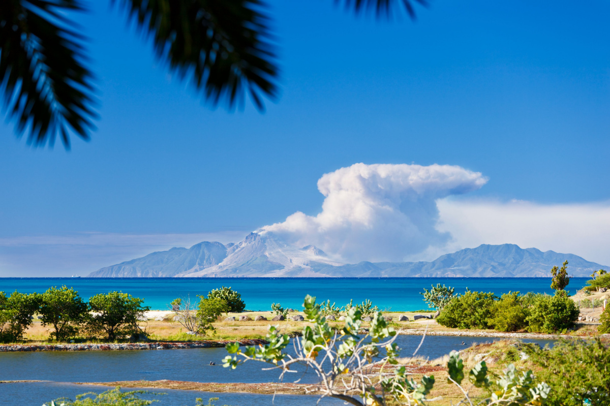 View of volcano at Montserrat Island