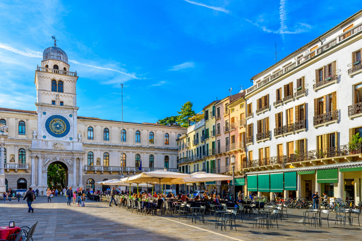 Historic city square in Padua Italy