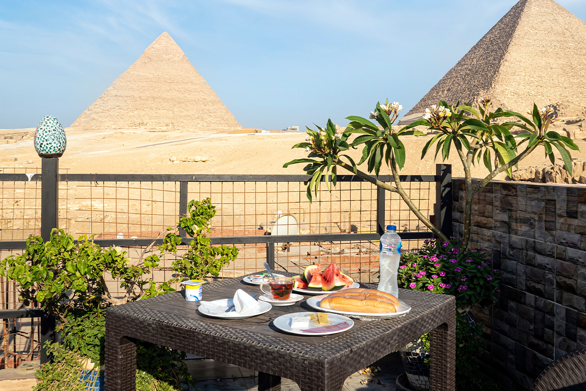 Food with pyramid view