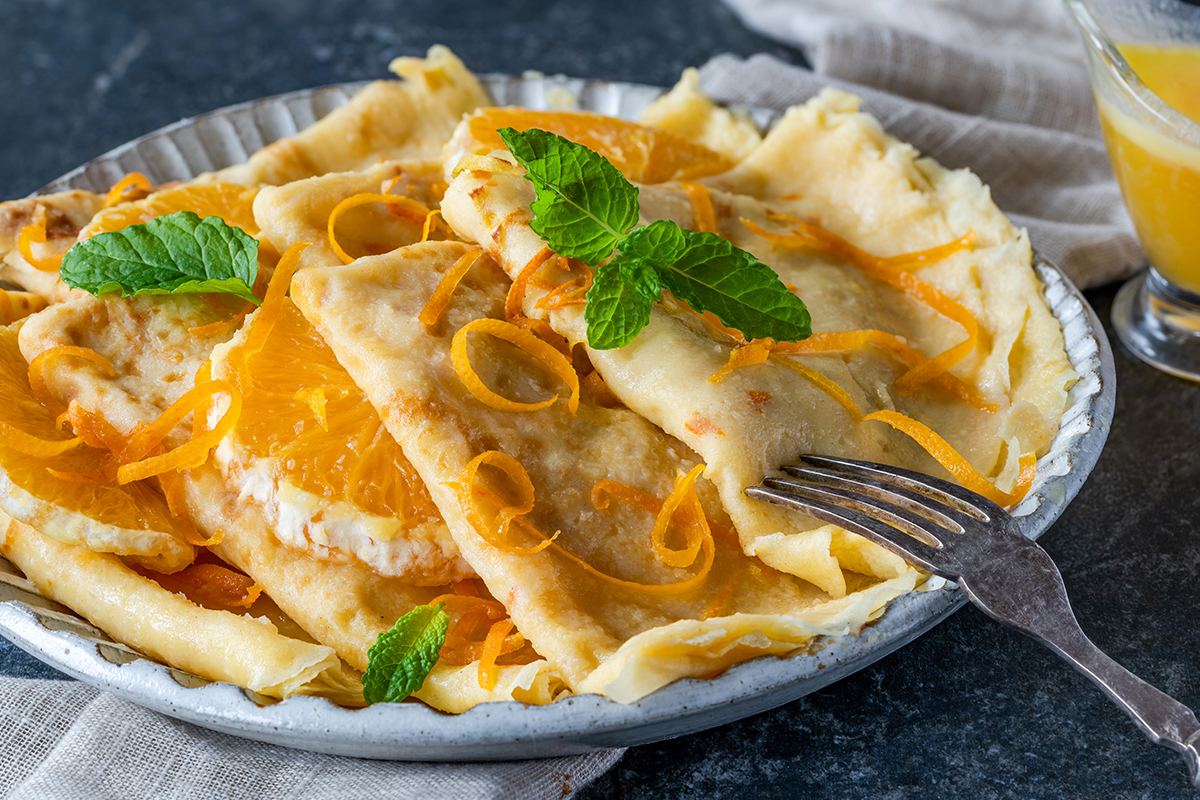 The iconic crêpe suzette.